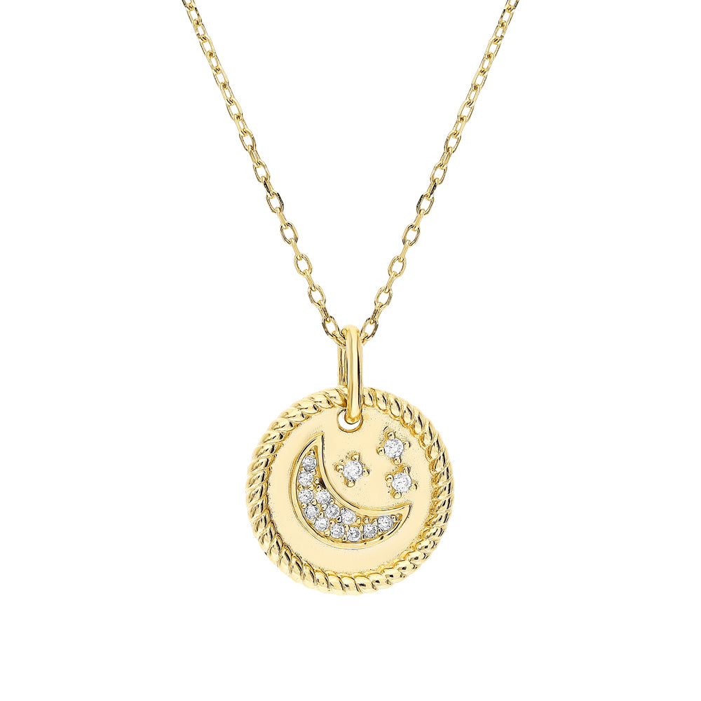Stardust Moon Charm Necklace